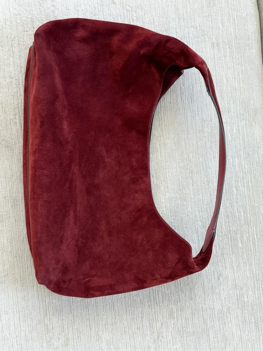 Madewell Suede Miley Shoulder Bag Aged Wine Burgundy Leather Hobo NW348 - Picture 6 of 13